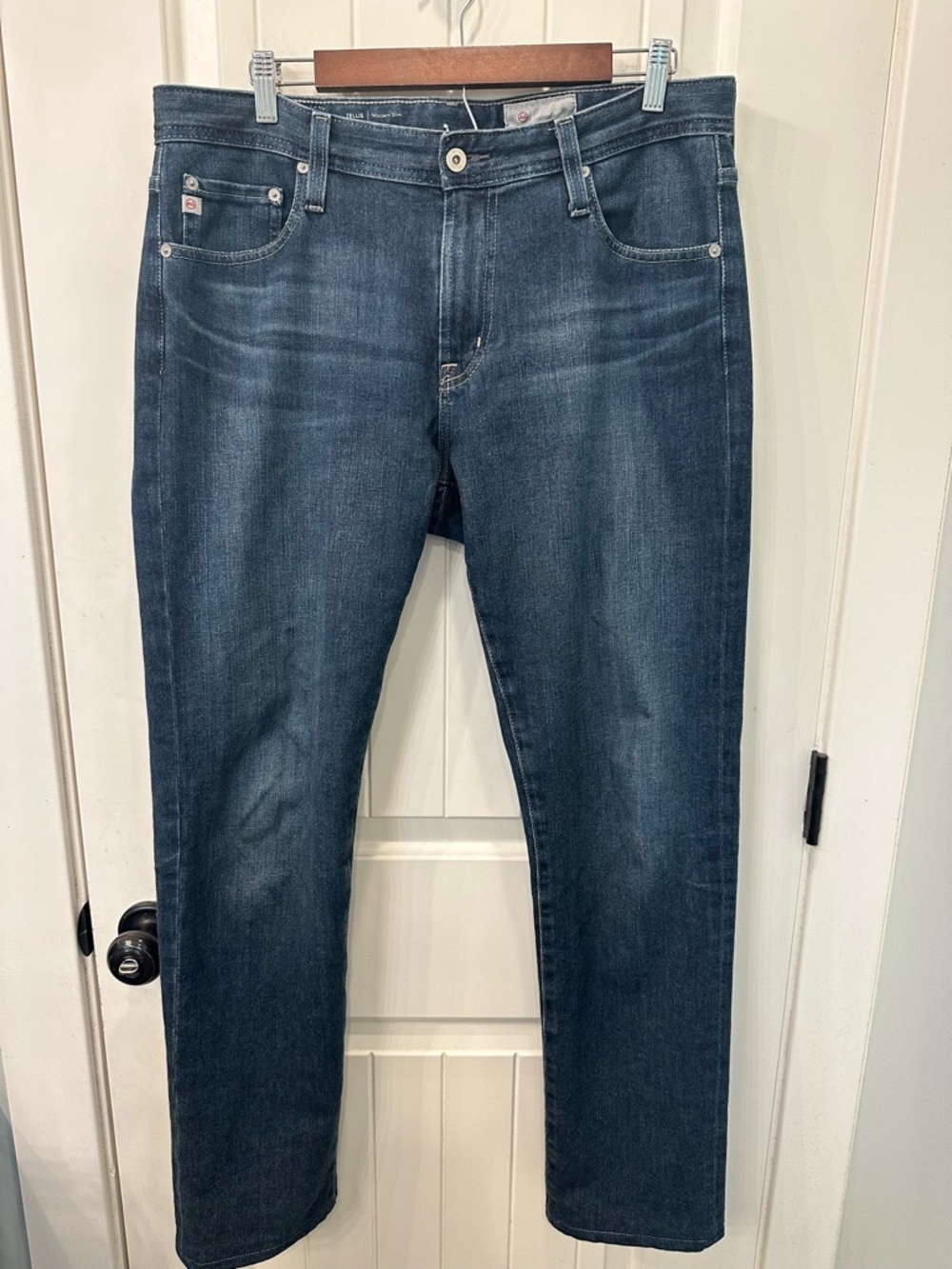 AG Adriano Goldschmied Tellis Modern Slim Jeans 33x32 Dark Wash Denim Men’s